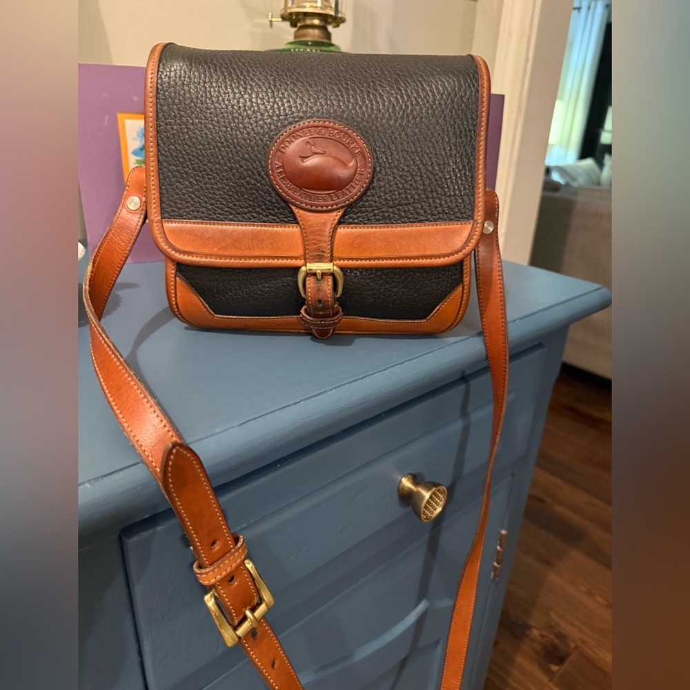 Vintage Dooney and Bourke Pebble Leather Satchel Crossbody Bag